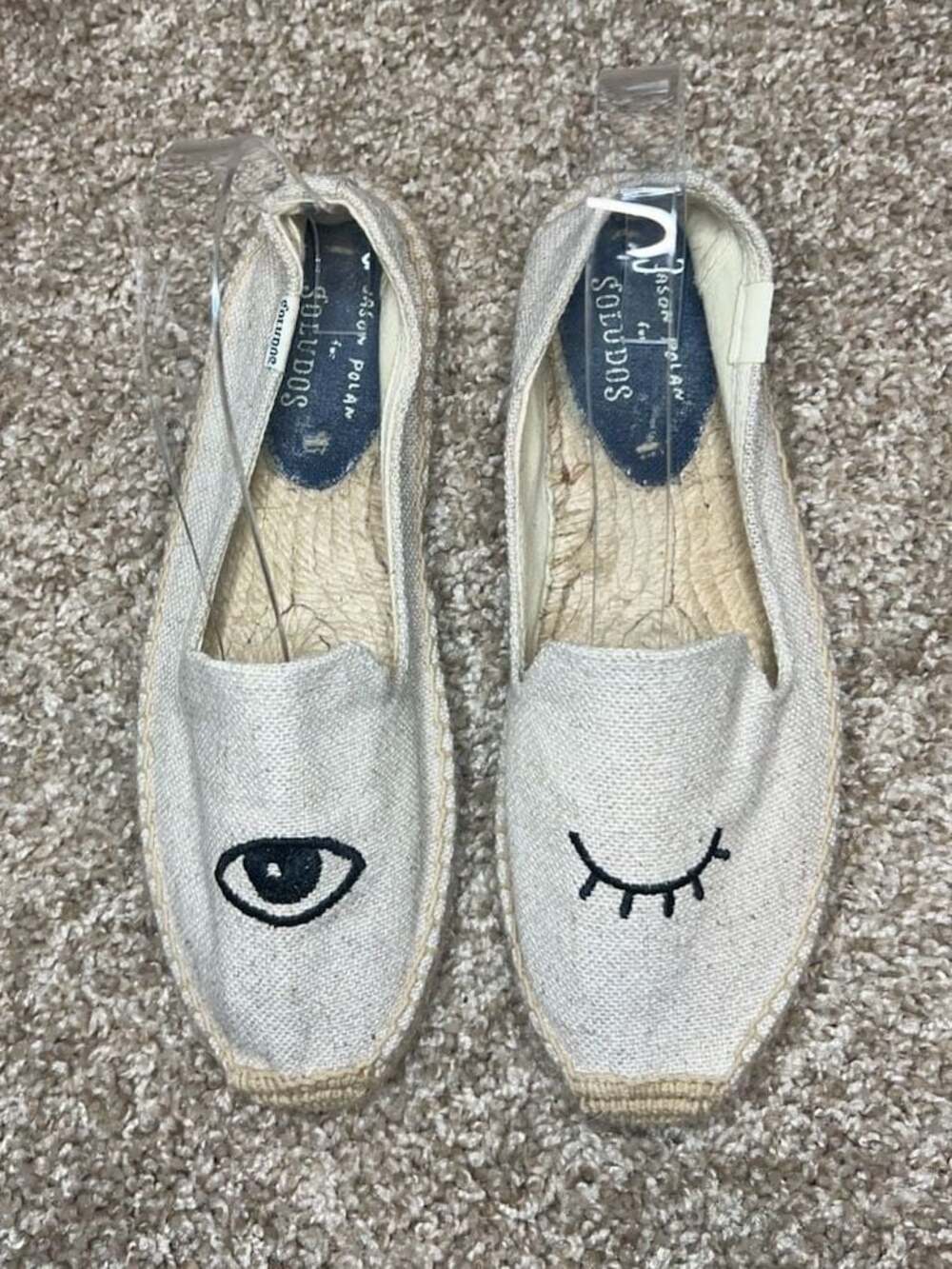 Jason Polan for Soludos Embroidered Eye Espadrilles Size 6